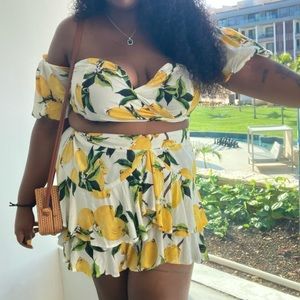 Plus size/curve lemon co ord
